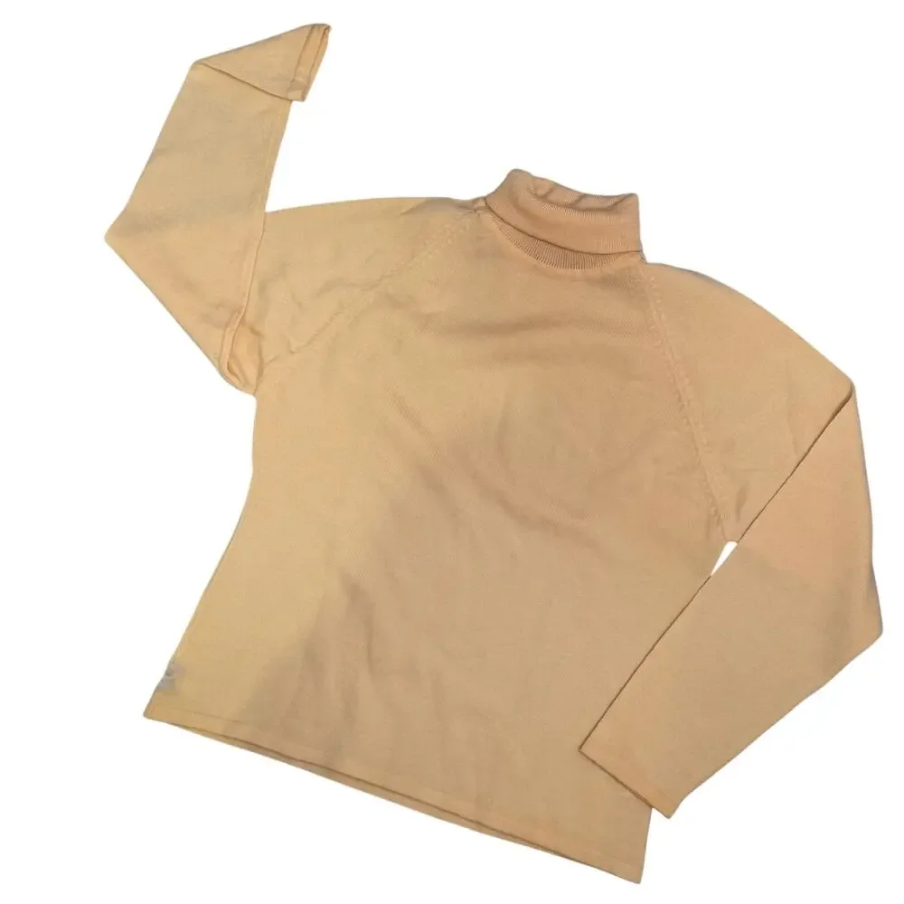 Ann Taylor Merino Wool Turtleneck Sweater Peach Knit Top| L_3